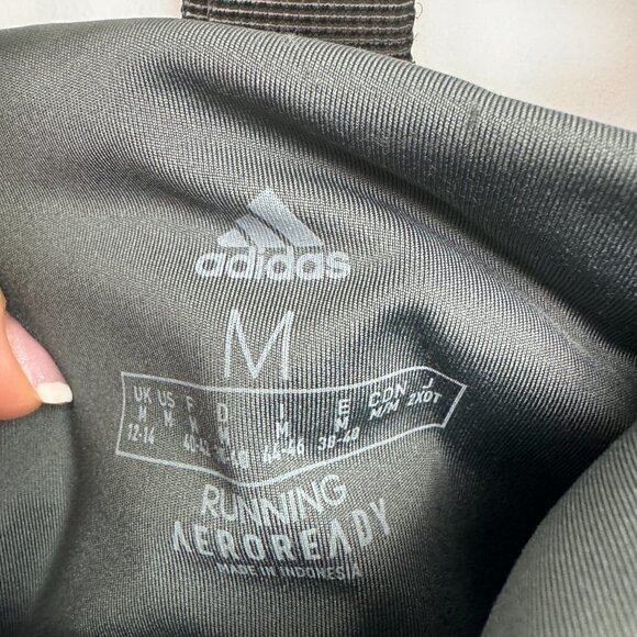 EUC - Adidas 'How we Do' 7/8 leggings, grey/pink with mesh, Size M - Picture 9 of 9